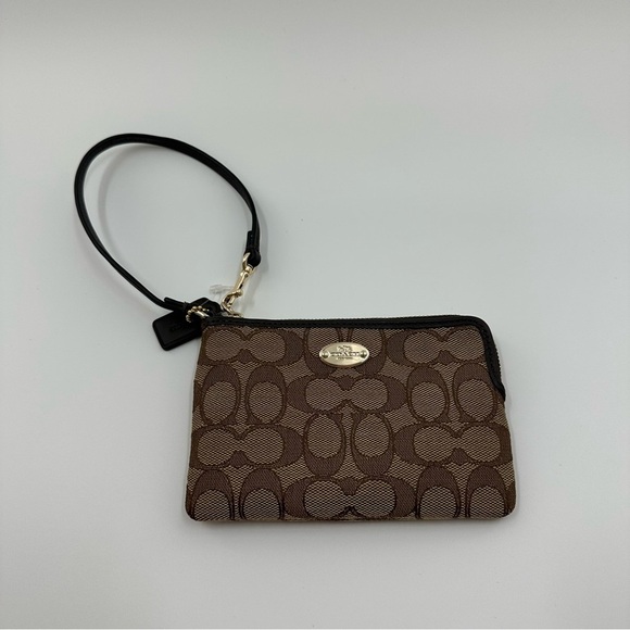 Coach Signature C Print Wristlet Wallet – Brown with Gold Detailing (New) - Picture 6 of 7
